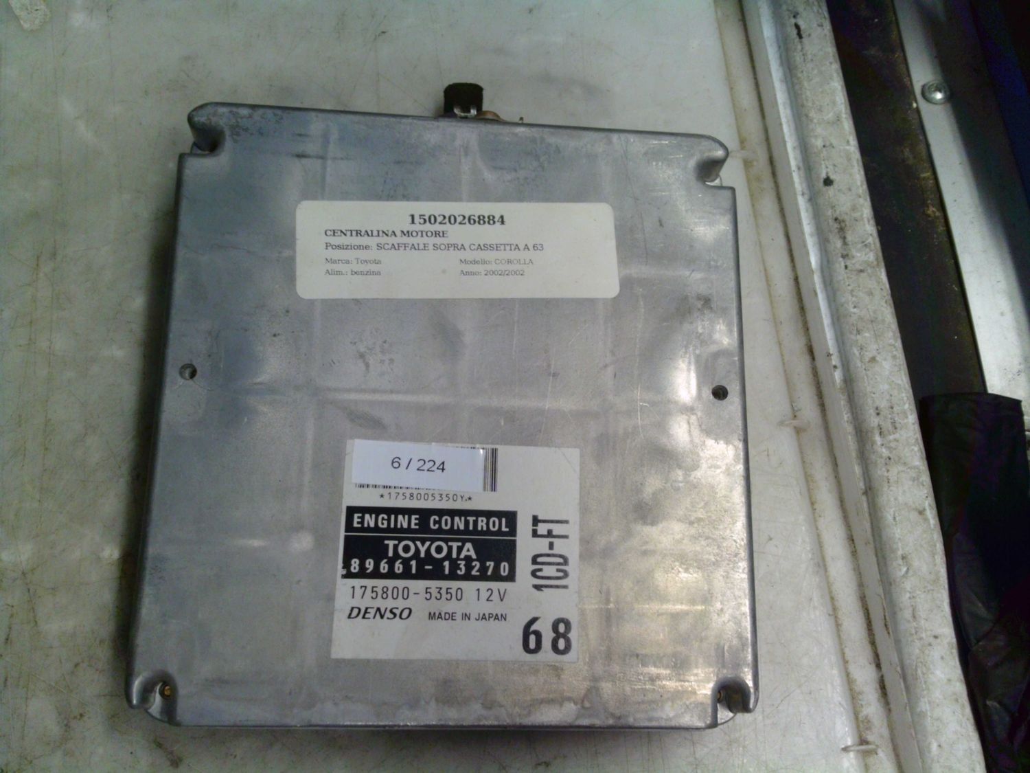 6-224 Centralina Motore Denso 89661-13270 8966113270 175800-5350 1CD-FT 68  Toyota Benzina Corolla