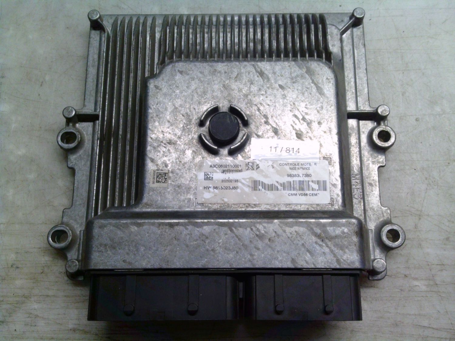 11-814 Centralina Motore Continental A3C0602110001   9838397380 98150233380 VD56.1  Peugeot Benzina 208