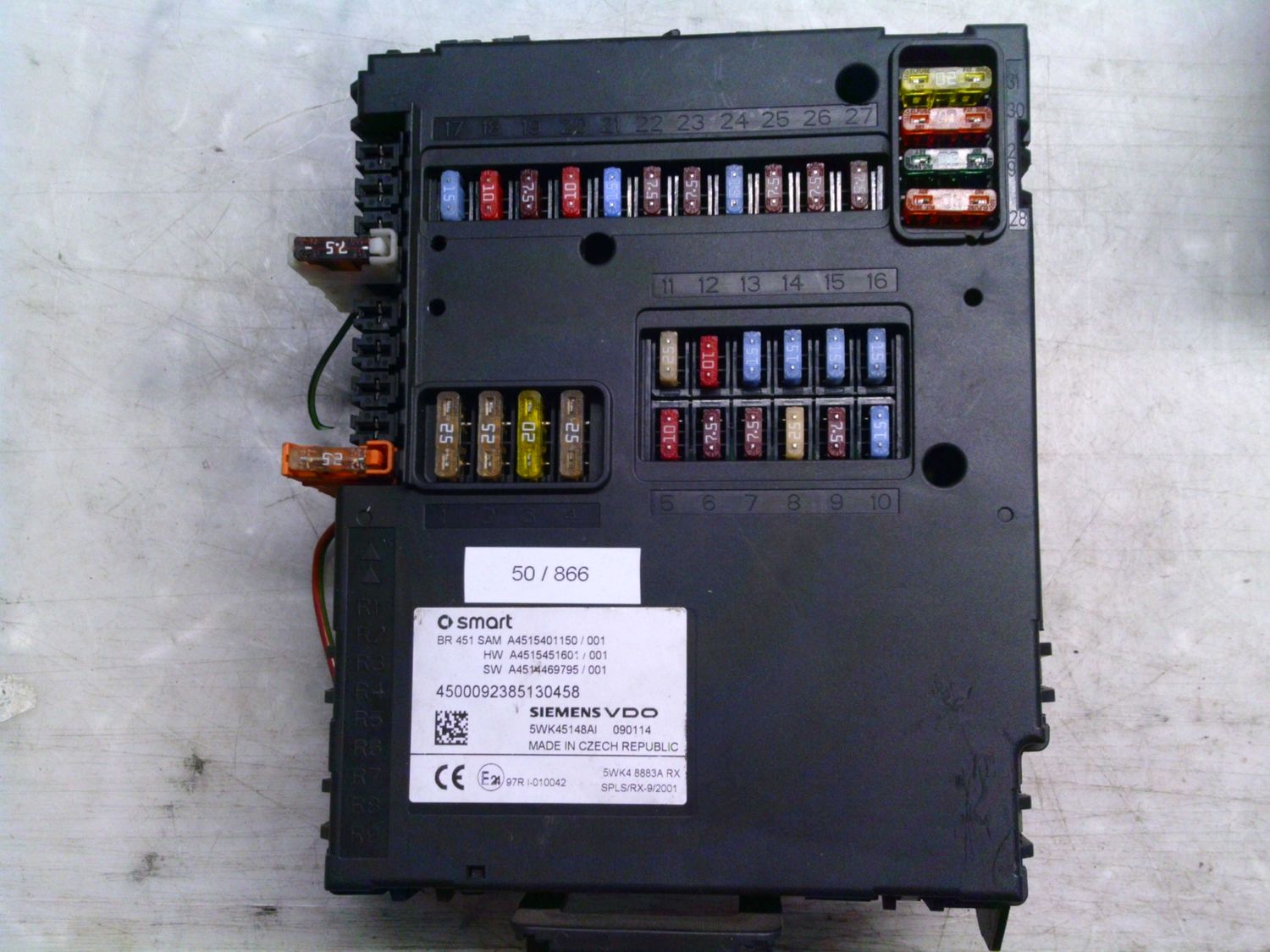 50-866 Body Computer Siemens 5WK45148AI   A4515401150 SW A4514469795   Smart  451