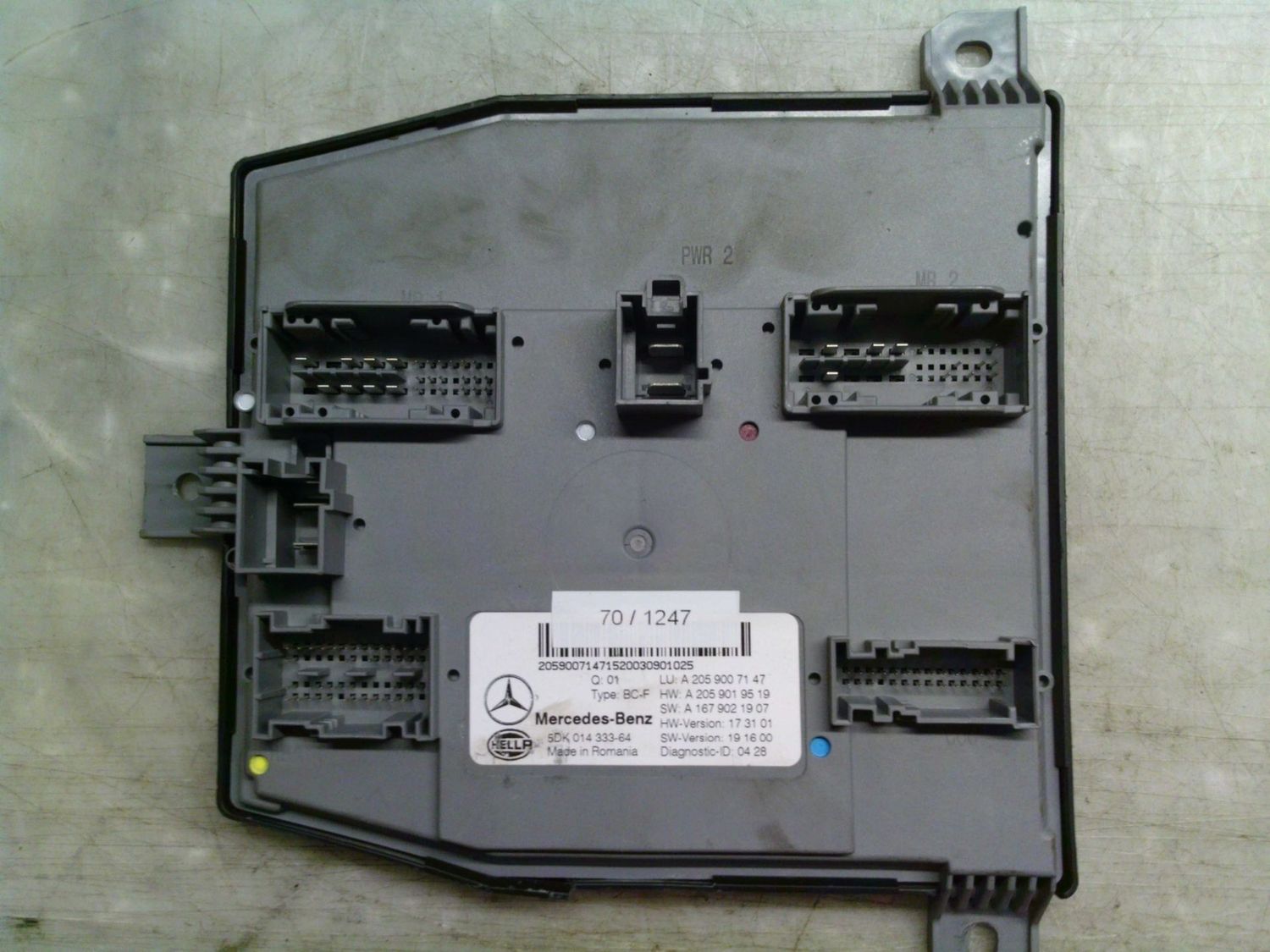 70-1247 Centralina Modulo Confort Hella Kg 5DK 014 333-64 5DK01433364 A 205 900 71 47 A 205 901 95 19 A 167 902 19 07  Mercedes  Glc