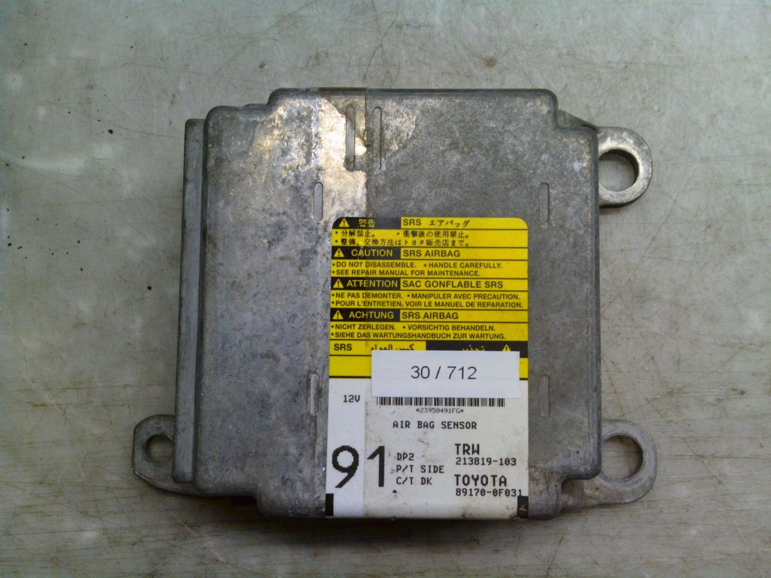 30-712 Centralina Airbag Trw 213819-103 213819103 89170-0F031 91 Toyota Verso 30-712 Centralina Airbag Trw 213819-103 213819103 89170-0F031 91 Toyota Verso