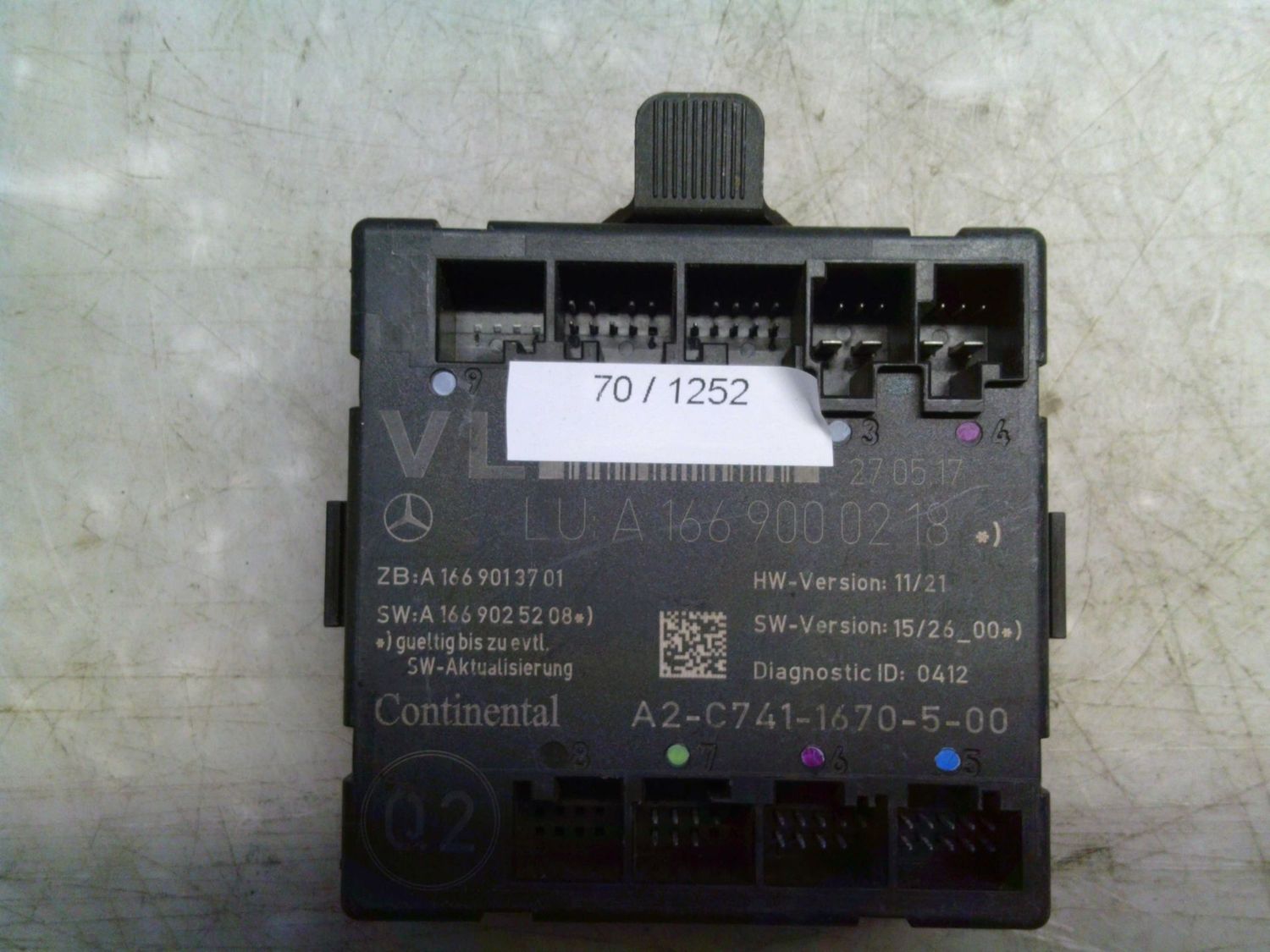 70-1252 Centralina Porte Continental A 166 900 02 18 A1669000218 A2-C741-1670-5-00 A1669013701 HW: 11/21 SW: 15/26 Mercedes Gla 70-1252 Centralina Porte Continental A 166 900 02 18 A1669000218 A2-C741-1670-5-00 A1669013701 HW: 11/21 SW: 15/26 Mercedes Gla