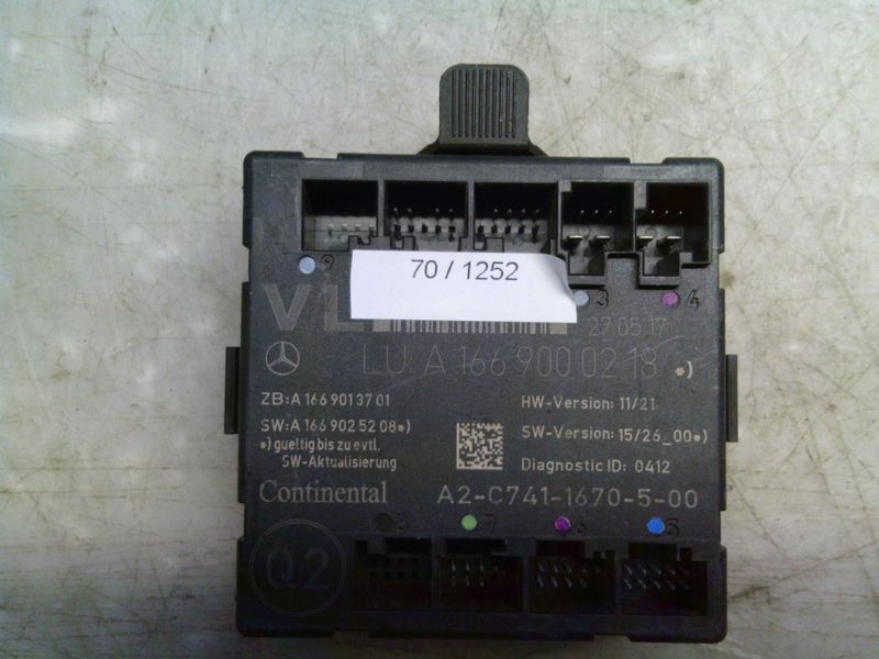 70-1252 Centralina Porte Continental A 166 900 02 18 A1669000218 A2-C741-1670-5-00 A1669013701 HW: 11/21 SW: 15/26 Mercedes  Gla