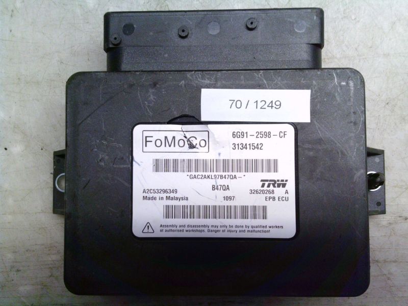 70-1249 Modulo Controllo Freno a Mano Fomoco 6G91-2598-CF 6G912598CF 31341542 A2C53296349 32620268 A EPB ECU Volvo  V 60