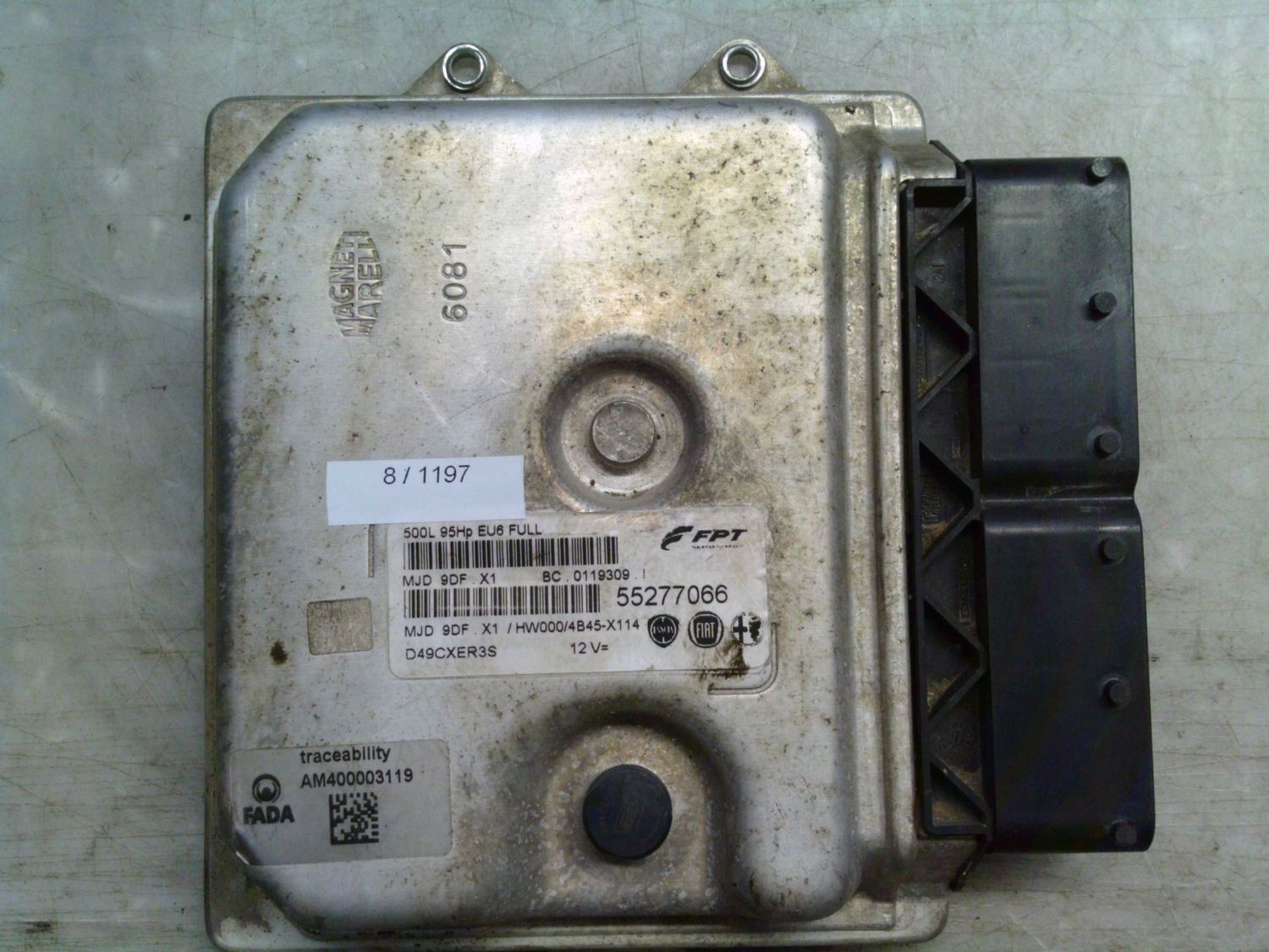8-1197 Centralina Motore Magneti Marelli 55277066 MJD 9DF.X1 BC.0119309.I 500L 95HP EU6 FULL HW000/4B45-X114 Fiat Diesel 500 8-1197 Centralina Motore Magneti Marelli 55277066 MJD 9DF.X1 BC.0119309.I 500L 95HP EU6 FULL HW000/4B45-X114 Fiat Diesel 500