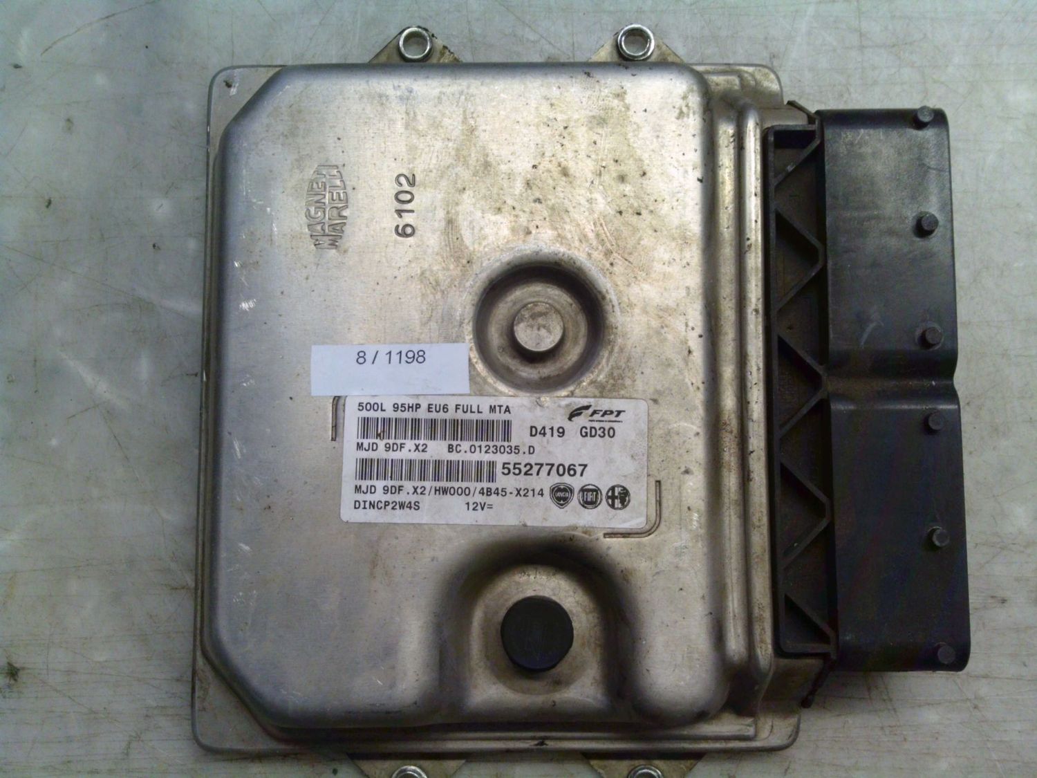 8-1198 Centralina Motore Magneti Marelli 55277067 MJD 9DF.X2 BC.0123035.D 500L 95HP EU6 FULL MTA HW000/4B45-X214 Fiat Diesel 500 8-1198 Centralina Motore Magneti Marelli 55277067 MJD 9DF.X2 BC.0123035.D 500L 95HP EU6 FULL MTA HW000/4B45-X214 Fiat Diesel 500