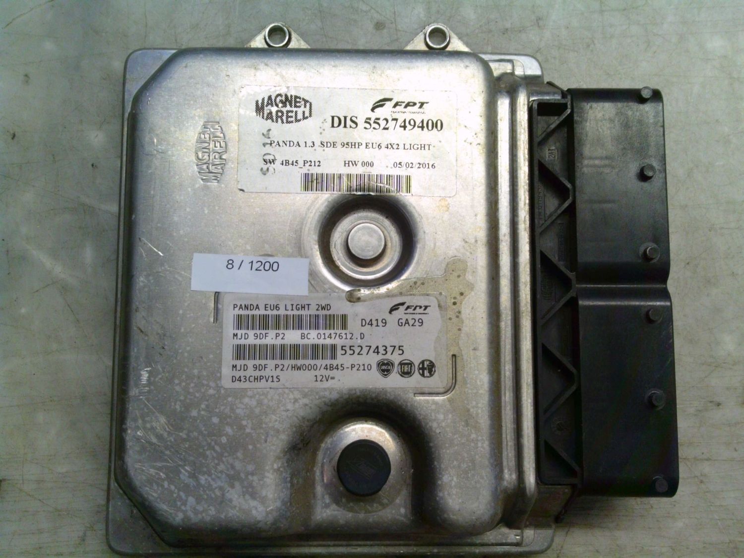 8-1200 Centralina Motore Magneti Marelli 55274375 MJD 9DF.P2 BC.0147612.D PANDA EU6 LIGHT 2WD HW000/4B45-P210 Fiat Diesel Panda 8-1200 Centralina Motore Magneti Marelli 55274375 MJD 9DF.P2 BC.0147612.D PANDA EU6 LIGHT 2WD HW000/4B45-P210 Fiat Diesel Panda