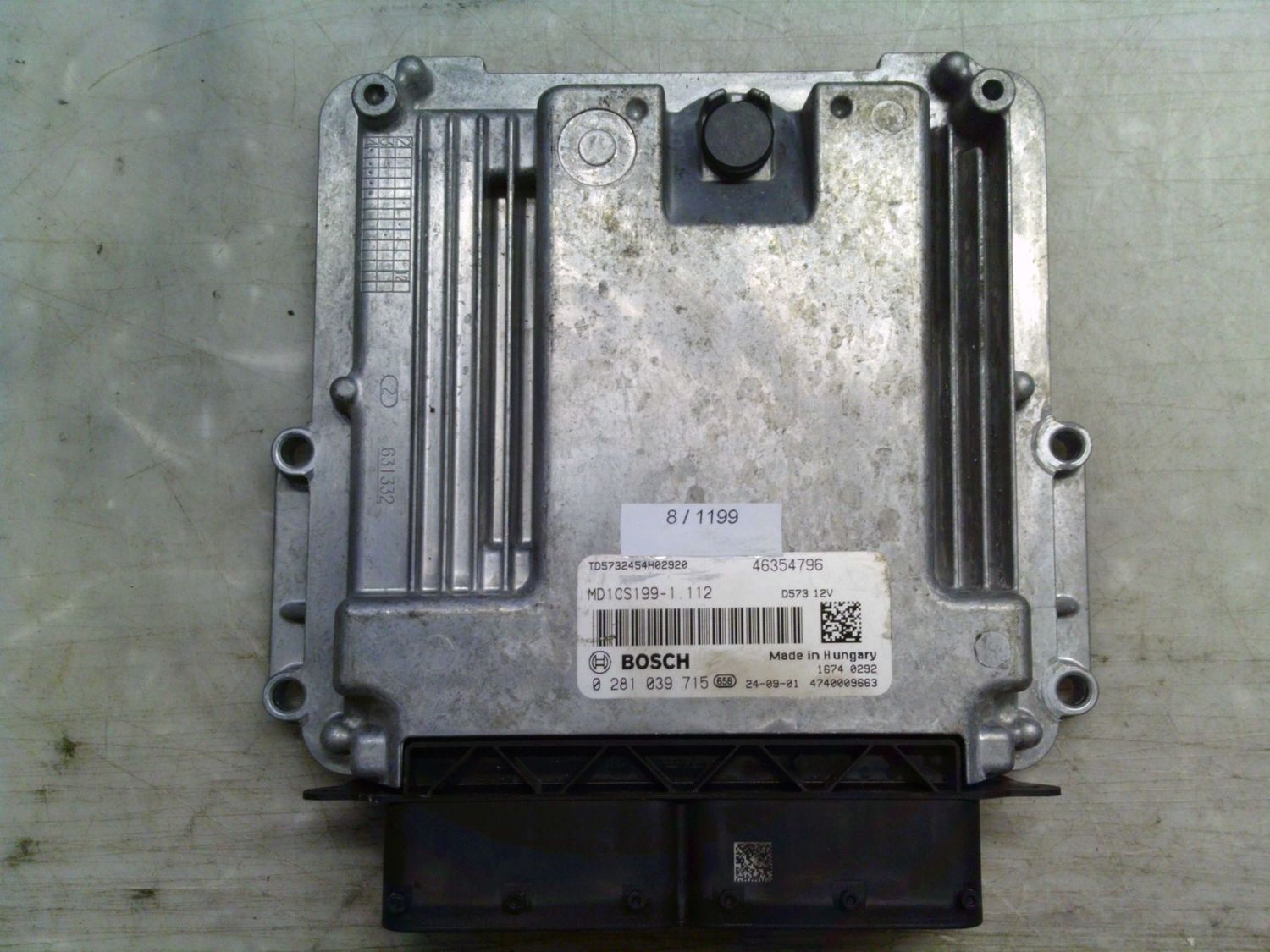 8-1199 Centralina Motore Bosch 0 281 039 715 0281039715 46354796 4740009663 MD1CS199-1 112 Fiat Diesel Ducato 8-1199 Centralina Motore Bosch 0 281 039 715 0281039715 46354796 4740009663 MD1CS199-1 112 Fiat Diesel Ducato