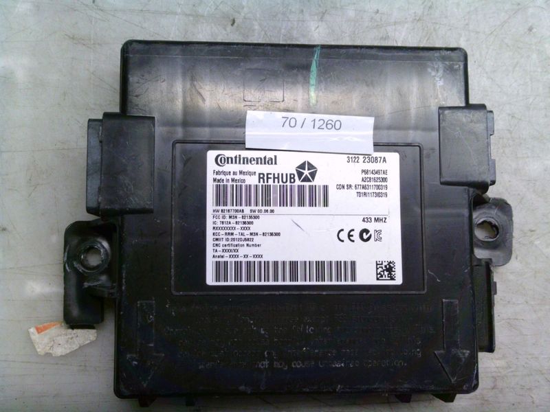 70-1260 Modulo Chiusura Centralizzata Continental RFHUB   P68143497AE A2C81625300   Jeep  Grand Cherokee