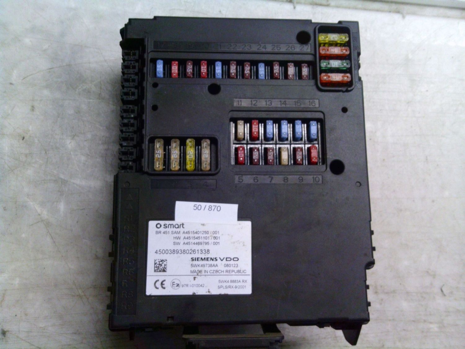 50-870 Body Computer Continental 5WK49738AA A4515401250 A4515451101 A4514469795 Smart Diesel 451 50-870 Body Computer Continental 5WK49738AA A4515401250 A4515451101 A4514469795 Smart Diesel 451