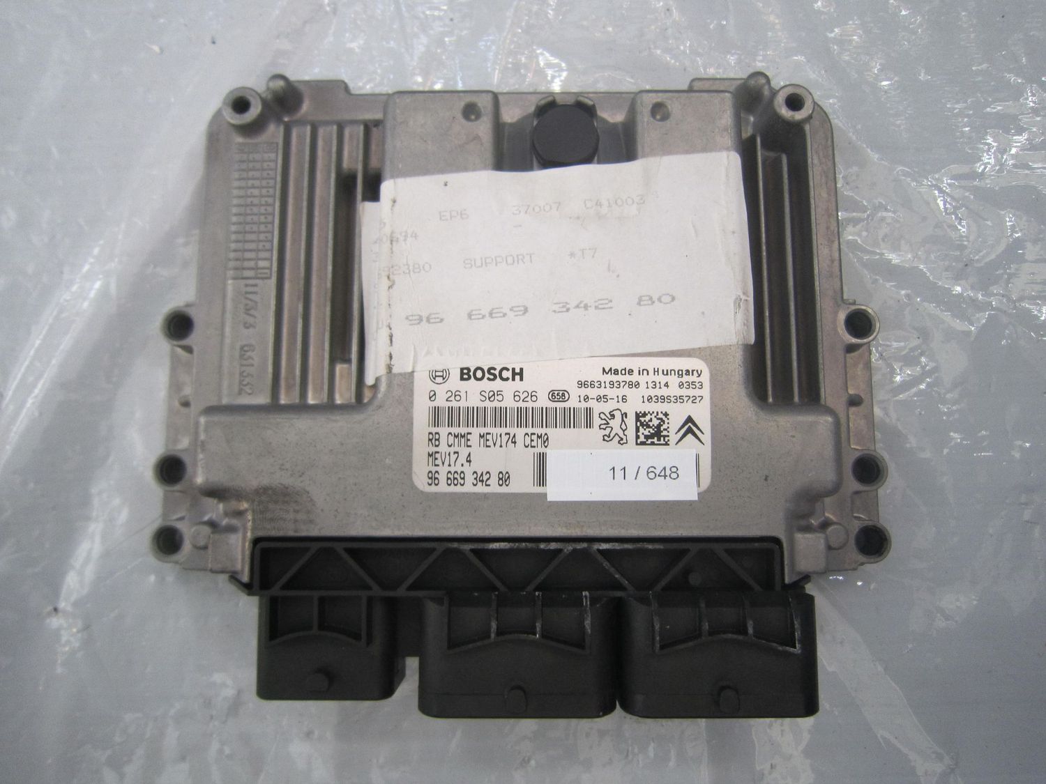 11-648 Centralina Motore Bosch 0 261 S05 626 0261S05626 96 669 342 80 1039S35727 MEV17.4 Citroen Benzina C 3 11-648 Centralina Motore Bosch 0 261 S05 626 0261S05626 96 669 342 80 1039S35727 MEV17.4 Citroen Benzina C 3