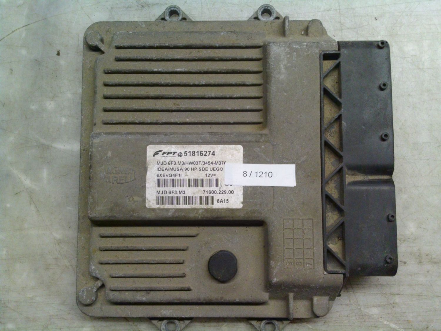 8-1210 Centralina Motore Magneti Marelli 51816274 MJD 6F3.M3 71600.229.00 HW03T/3454-M376 Fiat Diesel Idea 8-1210 Centralina Motore Magneti Marelli 51816274 MJD 6F3.M3 71600.229.00 HW03T/3454-M376 Fiat Diesel Idea