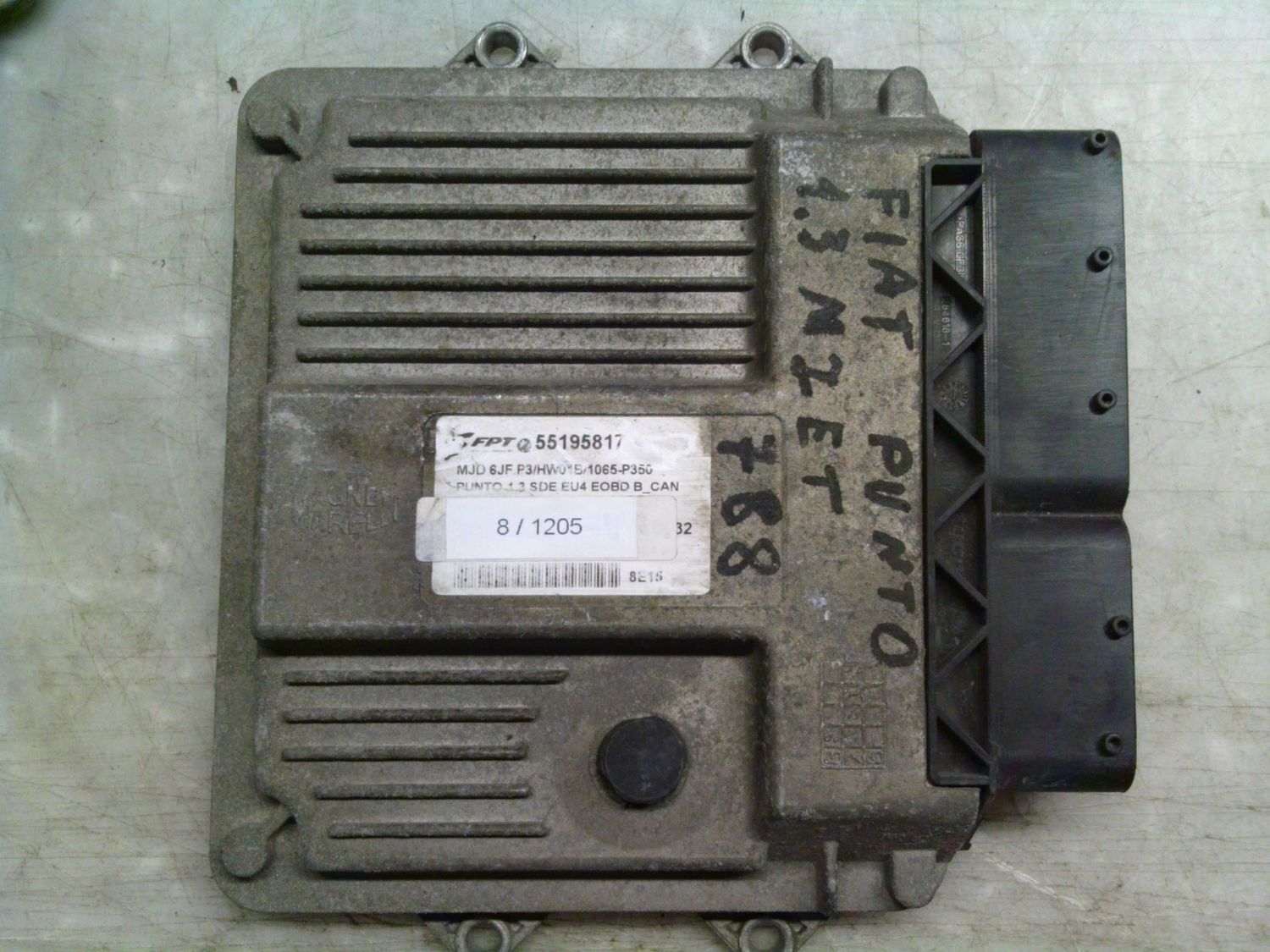 8-1205 Centralina Motore Magneti Marelli 55195817 MJD 6JF.P3 PUNTO 1.3 SDE EU4 EOBD B_CAN 71600.004.04 HW01B/1065-P350 Fiat Diesel Punto 8-1205 Centralina Motore Magneti Marelli 55195817 MJD 6JF.P3 PUNTO 1.3 SDE EU4 EOBD B_CAN 71600.004.04 HW01B/1065-P350 Fiat Diesel Punto