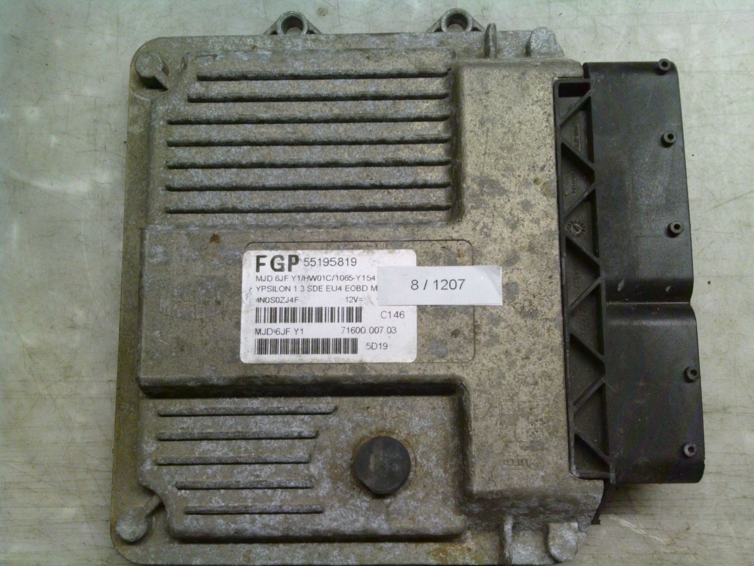 8-1207 Centralina Motore Magneti Marelli 55195819 MJD 6JF.Y1 71600.007.03 HW01C/1065-Y154 Lancia Diesel Ypsilon 8-1207 Centralina Motore Magneti Marelli 55195819 MJD 6JF.Y1 71600.007.03 HW01C/1065-Y154 Lancia Diesel Ypsilon