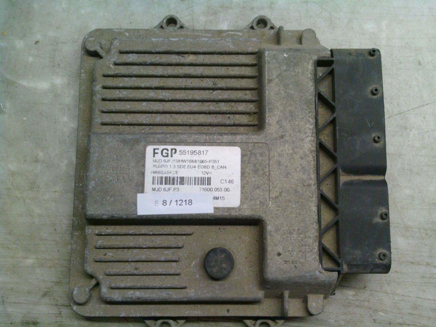 8-1218 Centralina Motore Magneti Marelli 55195817 MJD 6JF.P3 PUNTO 1.3 SDE EU4 EOBD B_CAN 71600.053.00 HW1BM/1065-P351 Fiat Diesel Punto 8-1218 Centralina Motore Magneti Marelli 55195817 MJD 6JF.P3 PUNTO 1.3 SDE EU4 EOBD B_CAN 71600.053.00 HW1BM/1065-P351 Fiat Diesel Punto