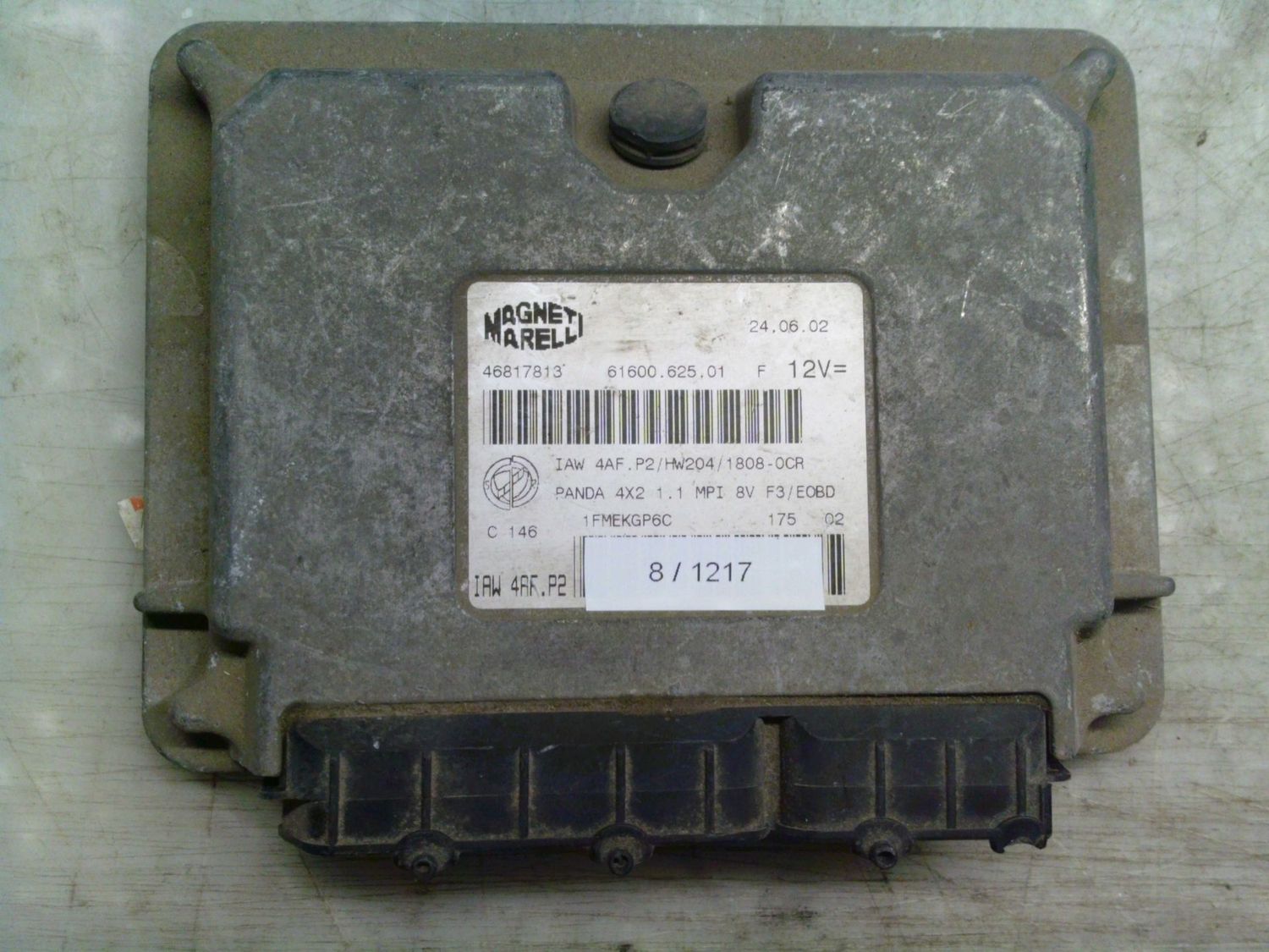 8-1217 Centralina Motore Magneti Marelli IAW 4AF.P2 IAW4AF.P2 61600.625.01 46817813 HW204/1808-OCR Fiat Benzina Panda 8-1217 Centralina Motore Magneti Marelli IAW 4AF.P2 IAW4AF.P2 61600.625.01 46817813 HW204/1808-OCR Fiat Benzina Panda