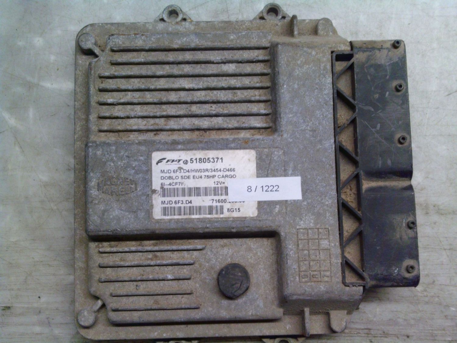8-1222 Centralina Motore Magneti Marelli 51805371 MJD 6F3.D4 DOBLO' SDE EU 4 75 HP CARGO 71600.200.00 HW03R/3454-L47 Fiat Diesel Doblo' 8-1222 Centralina Motore Magneti Marelli 51805371 MJD 6F3.D4 DOBLO' SDE EU 4 75 HP CARGO 71600.200.00 HW03R/3454-L47 Fiat Diesel Doblo'