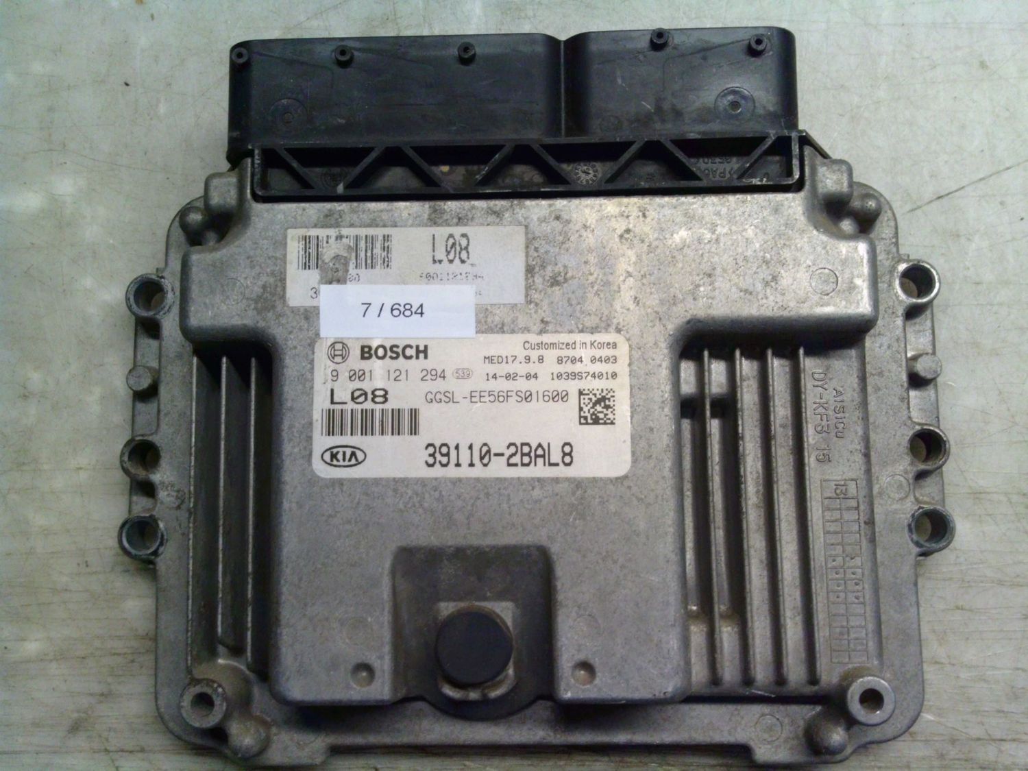 7-684 Centralina Motore Bosch 9 001 121 294 9001121294 39110-2BAL8 1039S74010 GGSL-EE56FS01600 MED17.9.8 Kia Benzina Sportage 7-684 Centralina Motore Bosch 9 001 121 294 9001121294 39110-2BAL8 1039S74010 GGSL-EE56FS01600 MED17.9.8 Kia Benzina Sportage