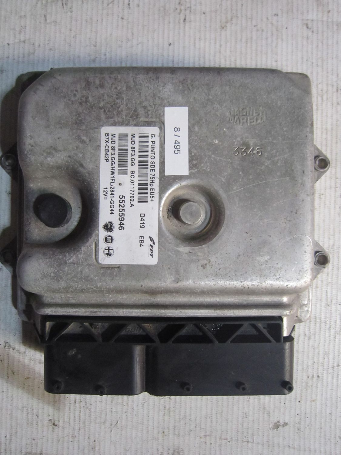 8-495 Centralina Motore Magneti Marelli 55255946   MJD 8F3.GG BC.0117702.A G. PUNTO SDE 75HP EU5+ HW 1FL/2841-GG44 Fiat Diesel Punto
