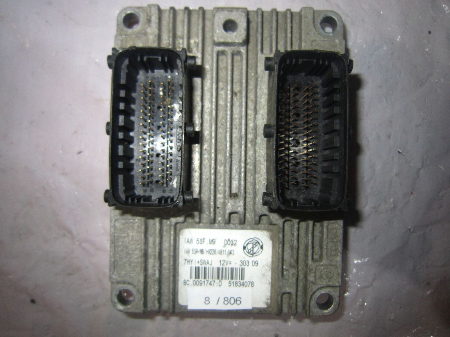 8-806 Centralina Motore Magneti Marelli IAW 5SF.M9 IAW5SF.M9 BC.0091747D  51834078 HW226/4811-M43 Lancia Benzina Ypsilon