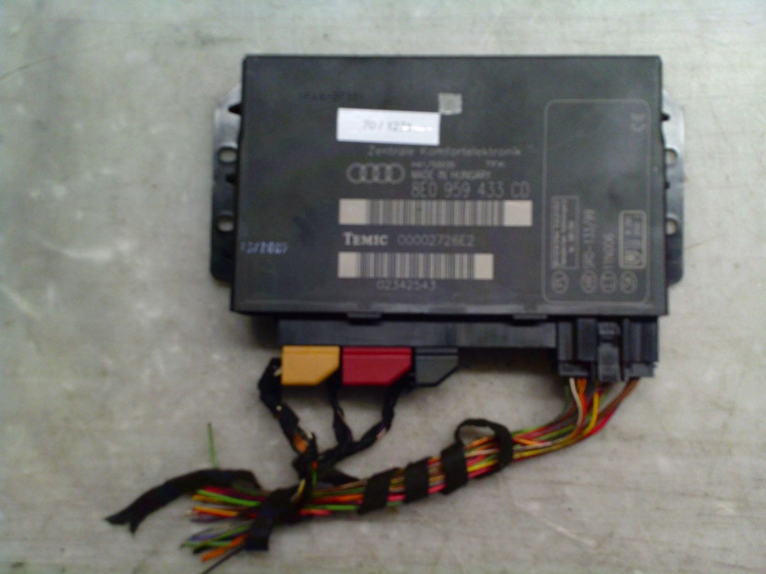 70-1271 Centralina Modulo Confort Temic 8E0 959 433 CD 8E0959433CD 2726E2 SRD-133/99 Audi A 4 70-1271 Centralina Modulo Confort Temic 8E0 959 433 CD 8E0959433CD 2726E2 SRD-133/99 Audi A 4
