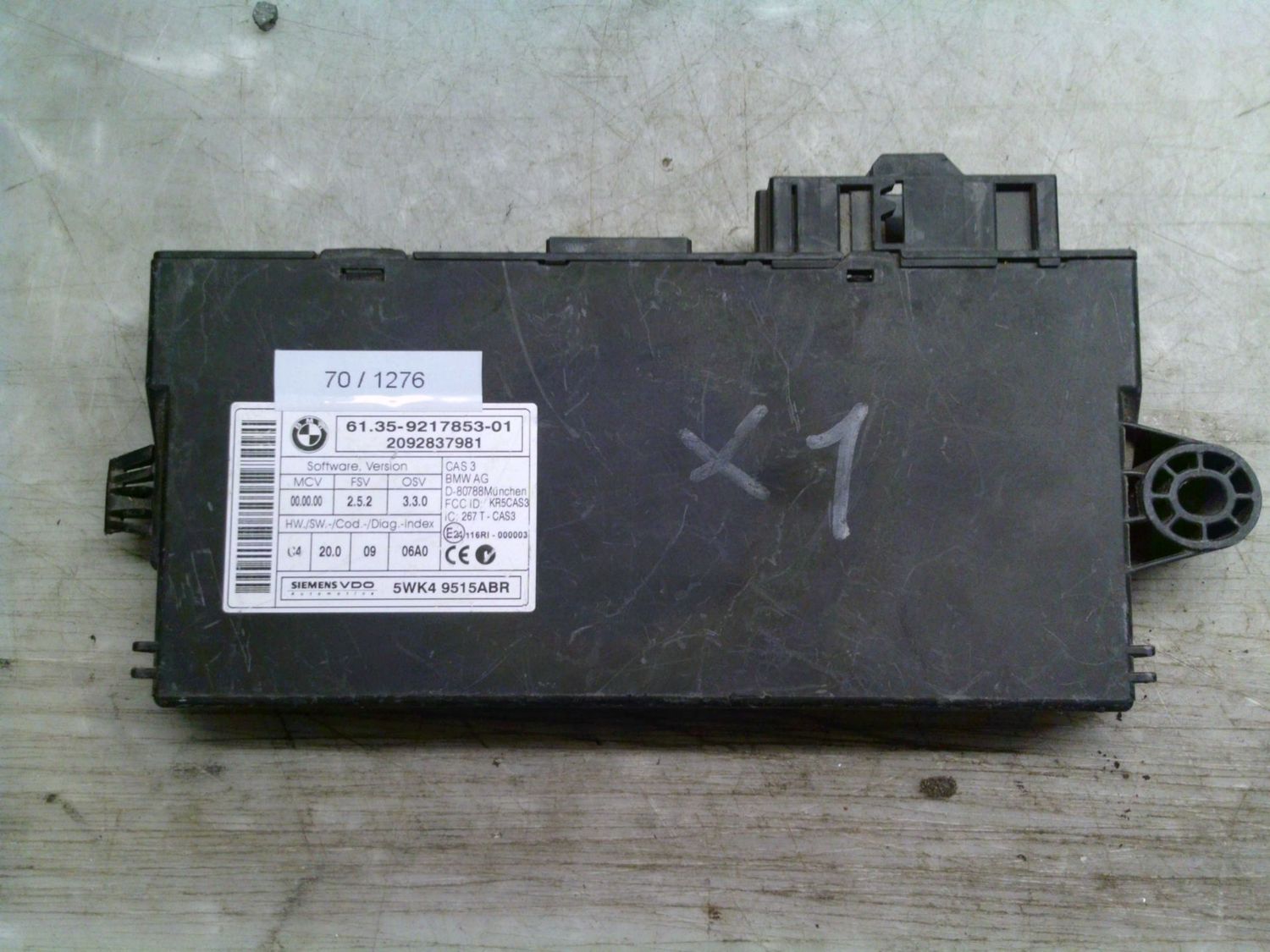 70-1276 Centralina Modulo Confort Siemens 5WK4 9515ABR 5WK49515ABR 61.35-9217853-01 2092837981 CAS 3  Bmw  X 1