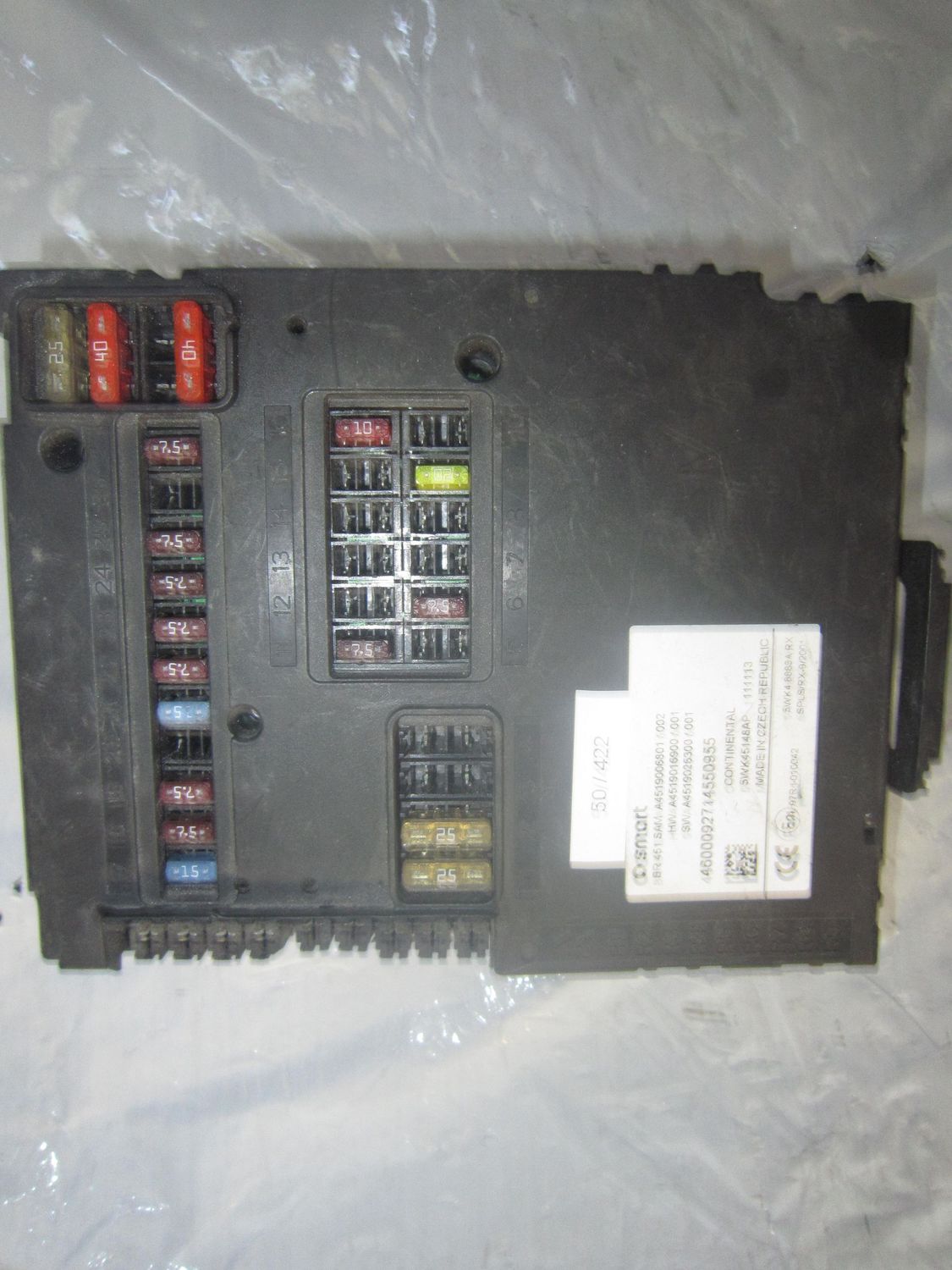 50-422 Body Computer Continental 5WK45148AP A4519006801 A45119016900 A4519026300 Smart 451 50-422 Body Computer Continental 5WK45148AP A4519006801 A45119016900 A4519026300 Smart 451
