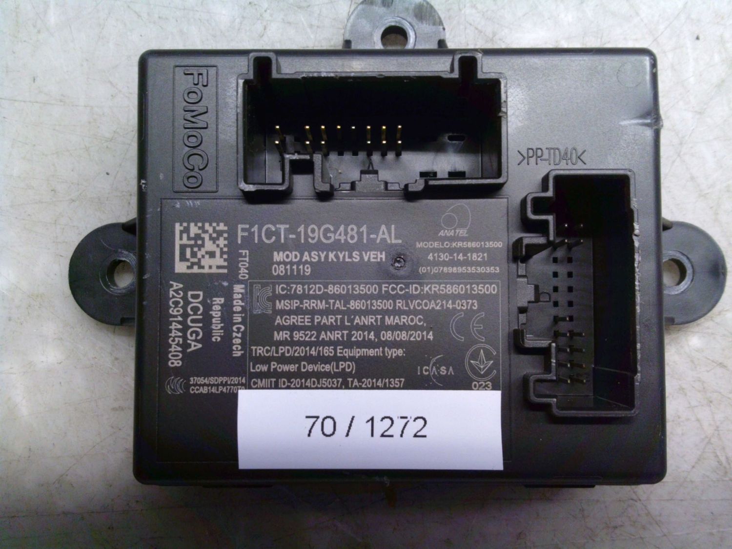 70-1272 Modulo Chiusura Centralizzata Fomoco F1CT-19G481-AL F1CT19G481AL A2C91445408 MOD ASY KYLS VEH Ford Kuga 70-1272 Modulo Chiusura Centralizzata Fomoco F1CT-19G481-AL F1CT19G481AL A2C91445408 MOD ASY KYLS VEH Ford Kuga