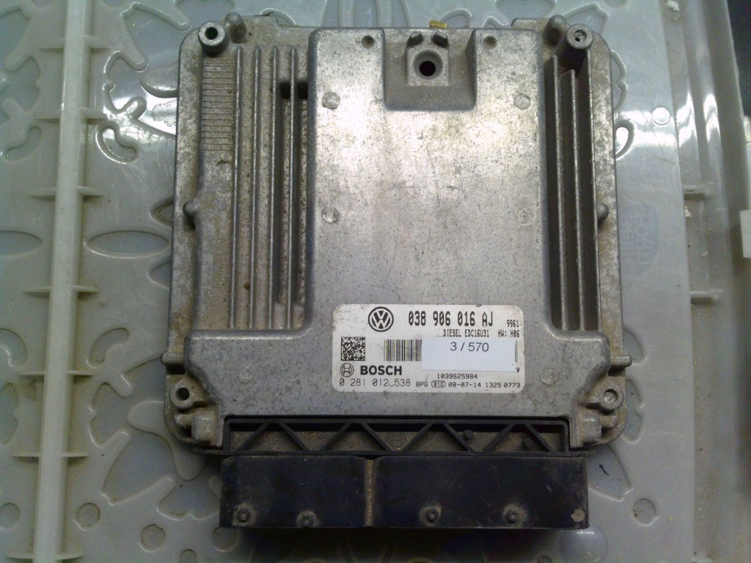 3-570 Centralina Motore Bosch 0 281 012 538 0281012538 038 906 016 AJ 1039S25984 EDC16U31  Audi Diesel A 4
