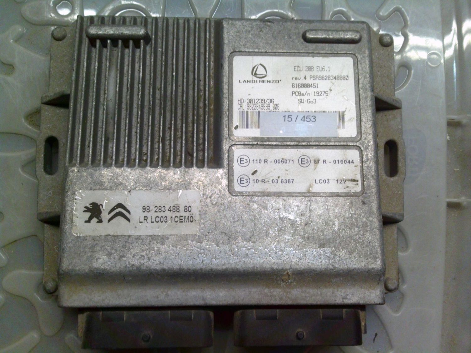15-453 Centralina Gas GPL Landi Renzo 616000451   9828348880 301239/36 SW GC3 ECU 208 EU6.1 Peugeot Benzina / GPL 208