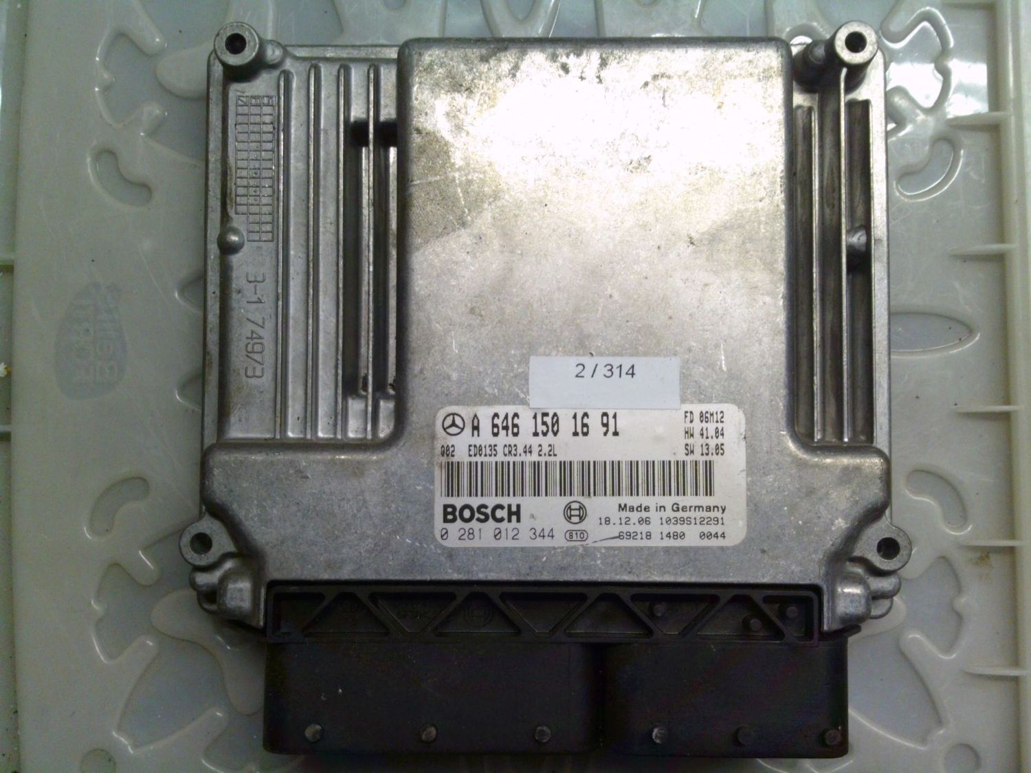 2-314 Centralina Motore Bosch 0 281 012 344 0281012344 A 646 150 16 91 1039S12201 CR3.44 Mercedes Diesel Classe C 2-314 Centralina Motore Bosch 0 281 012 344 0281012344 A 646 150 16 91 1039S12201 CR3.44 Mercedes Diesel Classe C