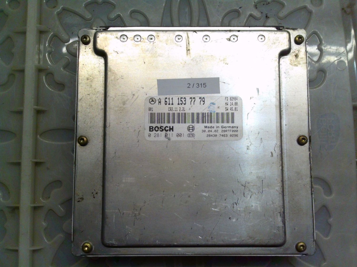 2-315 Centralina Motore Bosch 0 281 011 001 0281011001 A 611 153 77 79 28RTF000 CR2.11 Mercedes Diesel Classe C 2-315 Centralina Motore Bosch 0 281 011 001 0281011001 A 611 153 77 79 28RTF000 CR2.11 Mercedes Diesel Classe C