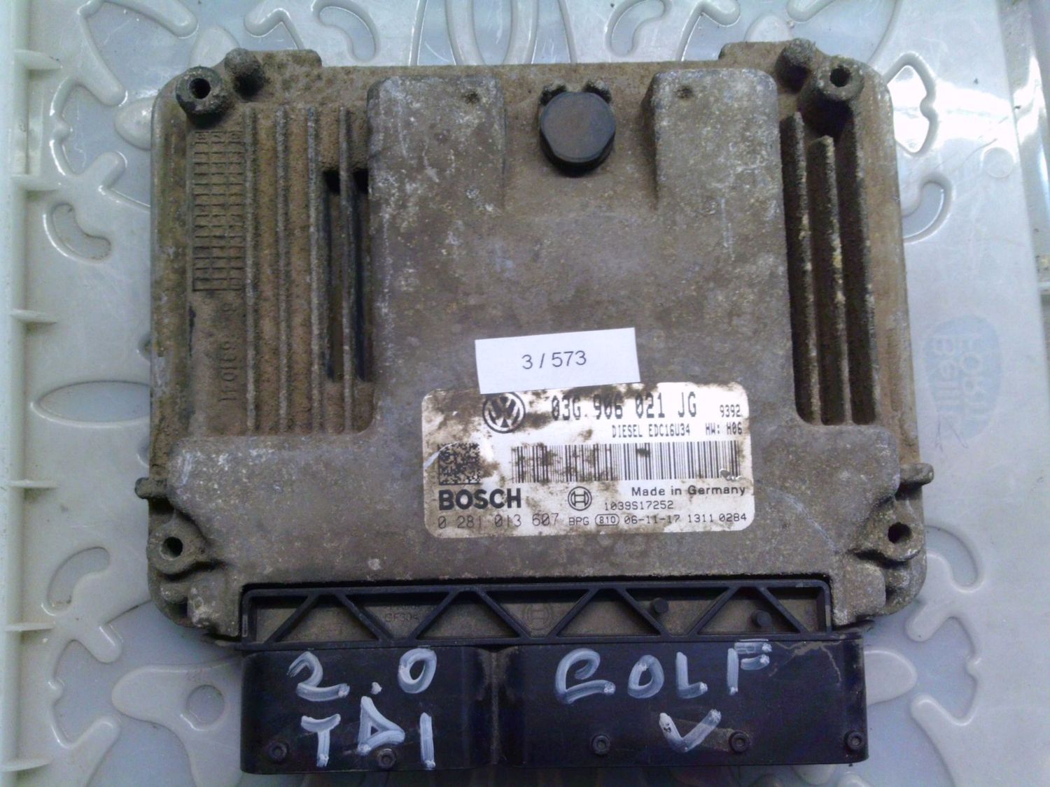 3-573 Centralina Motore Bosch 0 281 013 607 0281013607 03G 906 021 JG 1039S17252 EDC16U34 Volkswagen Diesel Golf 3-573 Centralina Motore Bosch 0 281 013 607 0281013607 03G 906 021 JG 1039S17252 EDC16U34 Volkswagen Diesel Golf