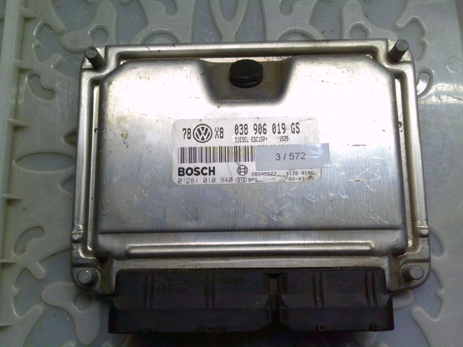 3-572 Centralina Motore Bosch 0 281 010 940 0281010940 038 906 019 GS 28SA5627 EDC15P+  Volkswagen Diesel Varie