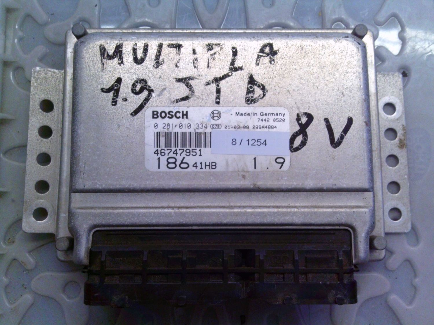 8-1254 Centralina Motore Bosch 0 281 010 334 0281010334 46747951 28SA4884 Fiat Diesel Multipla 8-1254 Centralina Motore Bosch 0 281 010 334 0281010334 46747951 28SA4884 Fiat Diesel Multipla
