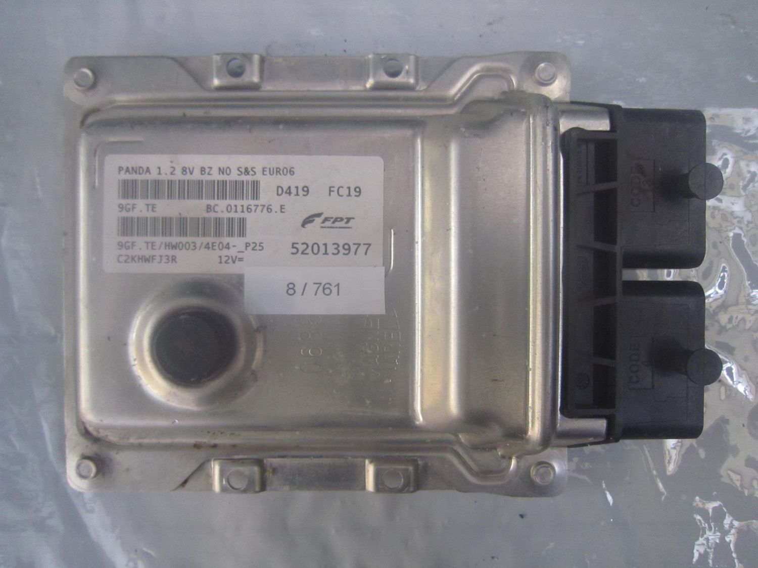8-761 Centralina Motore Magneti Marelli 52013977 9GF.TE BC.0116776.E HW003/4E04-P25 Fiat Benzina Panda 8-761 Centralina Motore Magneti Marelli 52013977 9GF.TE BC.0116776.E HW003/4E04-P25 Fiat Benzina Panda