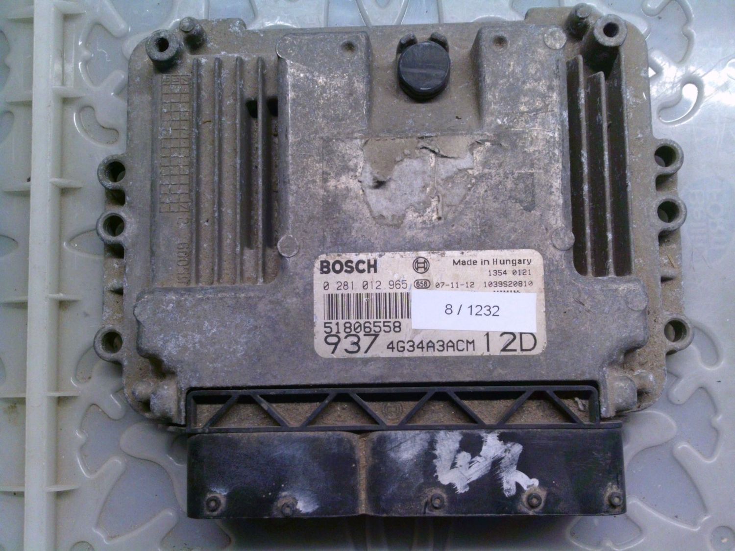 8-1232 Centralina Motore Bosch 0 281 012 965 0281012965 51806558 1039S20910 937 4G34A3ACM 12D Alfa Romeo Diesel 147 8-1232 Centralina Motore Bosch 0 281 012 965 0281012965 51806558 1039S20910 937 4G34A3ACM 12D Alfa Romeo Diesel 147