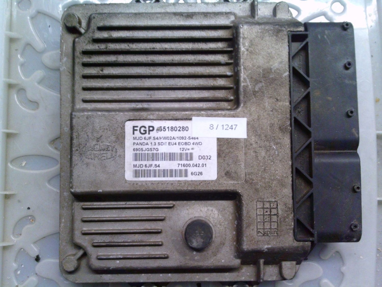 8-1247 Centralina Motore Magneti Marelli 55180280 MJD 6JF.S4 71600.042.00 HW02A/1092-S464 Fiat Diesel Panda 8-1247 Centralina Motore Magneti Marelli 55180280 MJD 6JF.S4 71600.042.00 HW02A/1092-S464 Fiat Diesel Panda
