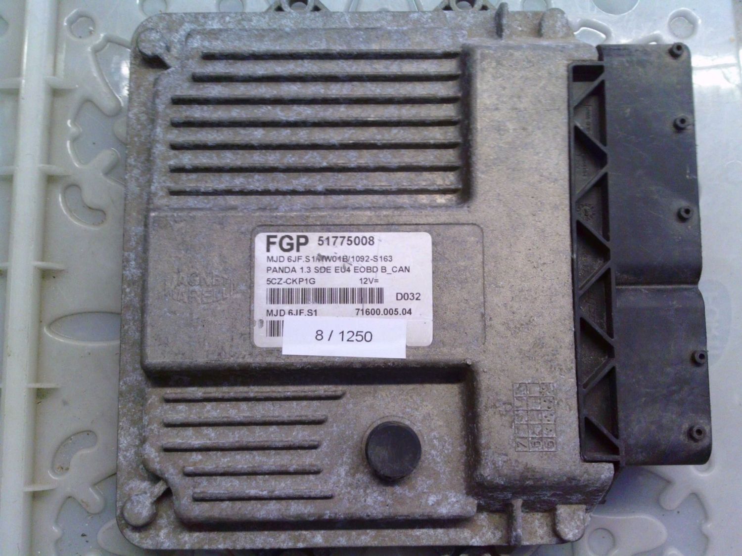 8-1250 Centralina Motore Magneti Marelli 51775008 MJD 6JF.S1 71600.005.04 HW01B/1092-S163 Fiat Diesel Panda 8-1250 Centralina Motore Magneti Marelli 51775008 MJD 6JF.S1 71600.005.04 HW01B/1092-S163 Fiat Diesel Panda