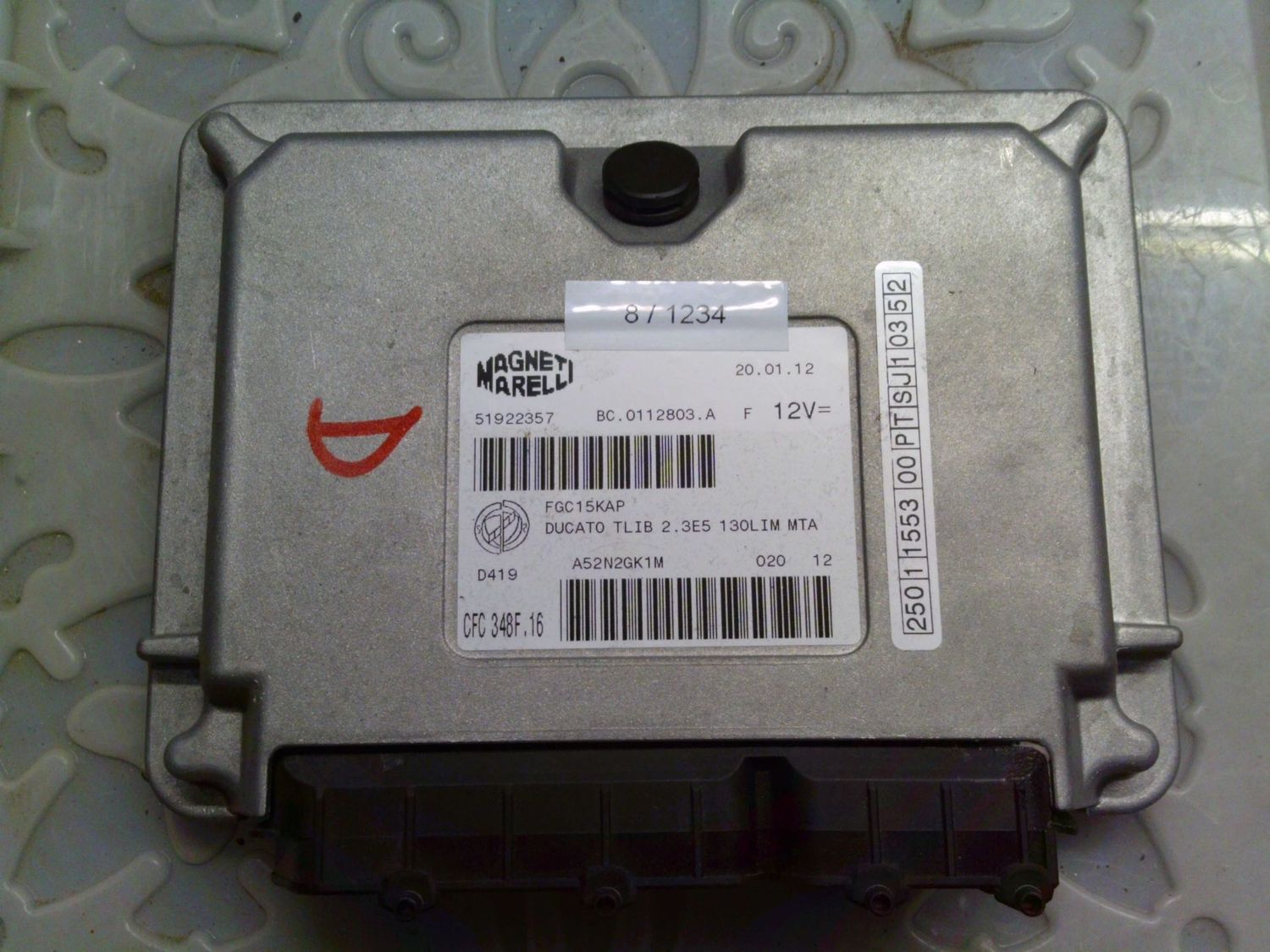 8-1234 Centralina Cambio Automatico Magneti Marelli 51922357 CFC 348F.16 BC.0112803.A DUCATO TLIB 2.3E5 130LIM MTA Fiat Ducato 8-1234 Centralina Cambio Automatico Magneti Marelli 51922357 CFC 348F.16 BC.0112803.A DUCATO TLIB 2.3E5 130LIM MTA Fiat Ducato