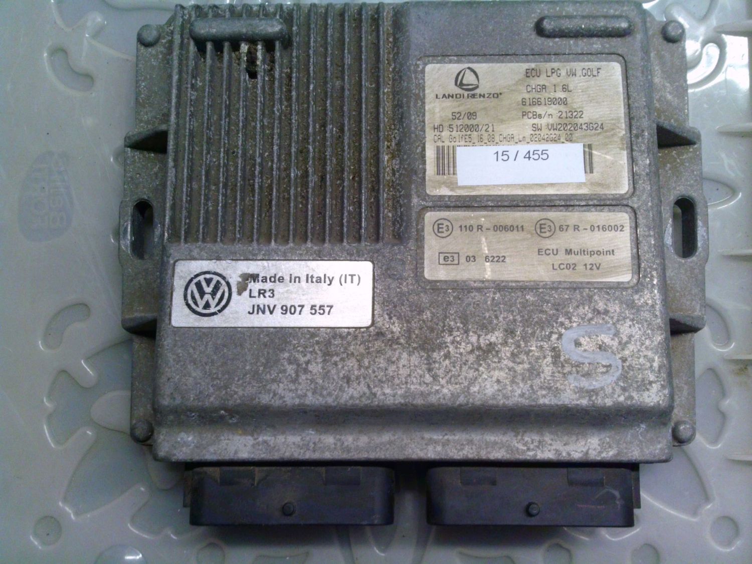 15-455 Centralina Gas Gpl Landi Renzo 616619000 ECU LPG VW GOLF JNV907557 HW 512000/21 SW VW202043G24 Volkswagen Benzina / Gpl Golf 15-455 Centralina Gas Gpl Landi Renzo 616619000 ECU LPG VW GOLF JNV907557 HW 512000/21 SW VW202043G24 Volkswagen Benzina / Gpl Golf