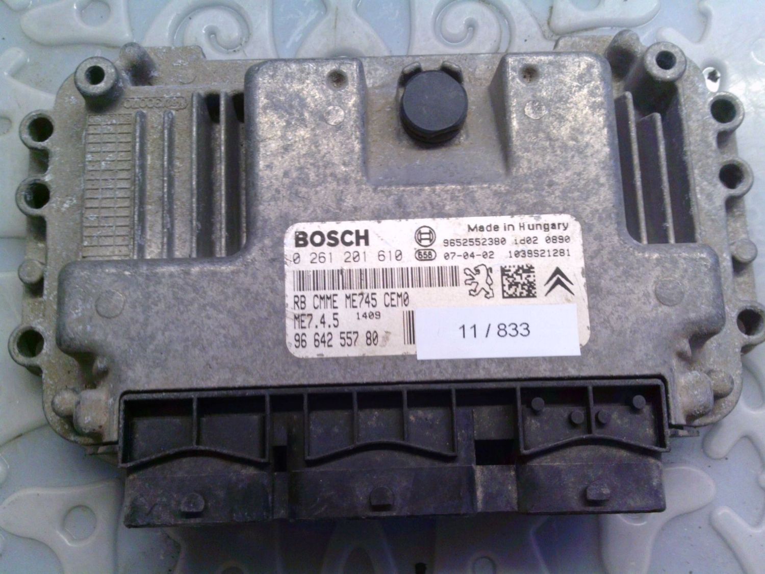 11-833 Centralina Motore Bosch 0 261 201 610 0261201610 96 642 557 80 1039S21281 ME7.4.5 Citroen / Peugeot Benzina Varie 11-833 Centralina Motore Bosch 0 261 201 610 0261201610 96 642 557 80 1039S21281 ME7.4.5 Citroen / Peugeot Benzina Varie