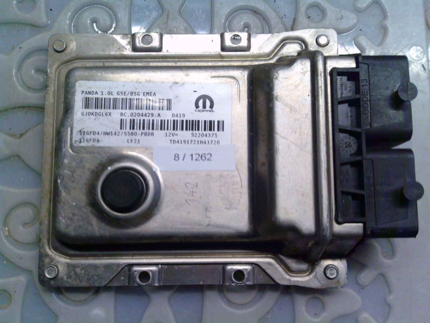 8-1262 Centralina Motore Mopar 52204375 BC.0204429.A 11GFD4 HW142/S580-PBDR PANDA 1.0L GSE/BSG EMEA Fiat Elettrica / Benzina Panda 8-1262 Centralina Motore Mopar 52204375 BC.0204429.A 11GFD4 HW142/S580-PBDR PANDA 1.0L GSE/BSG EMEA Fiat Elettrica / Benzina Panda