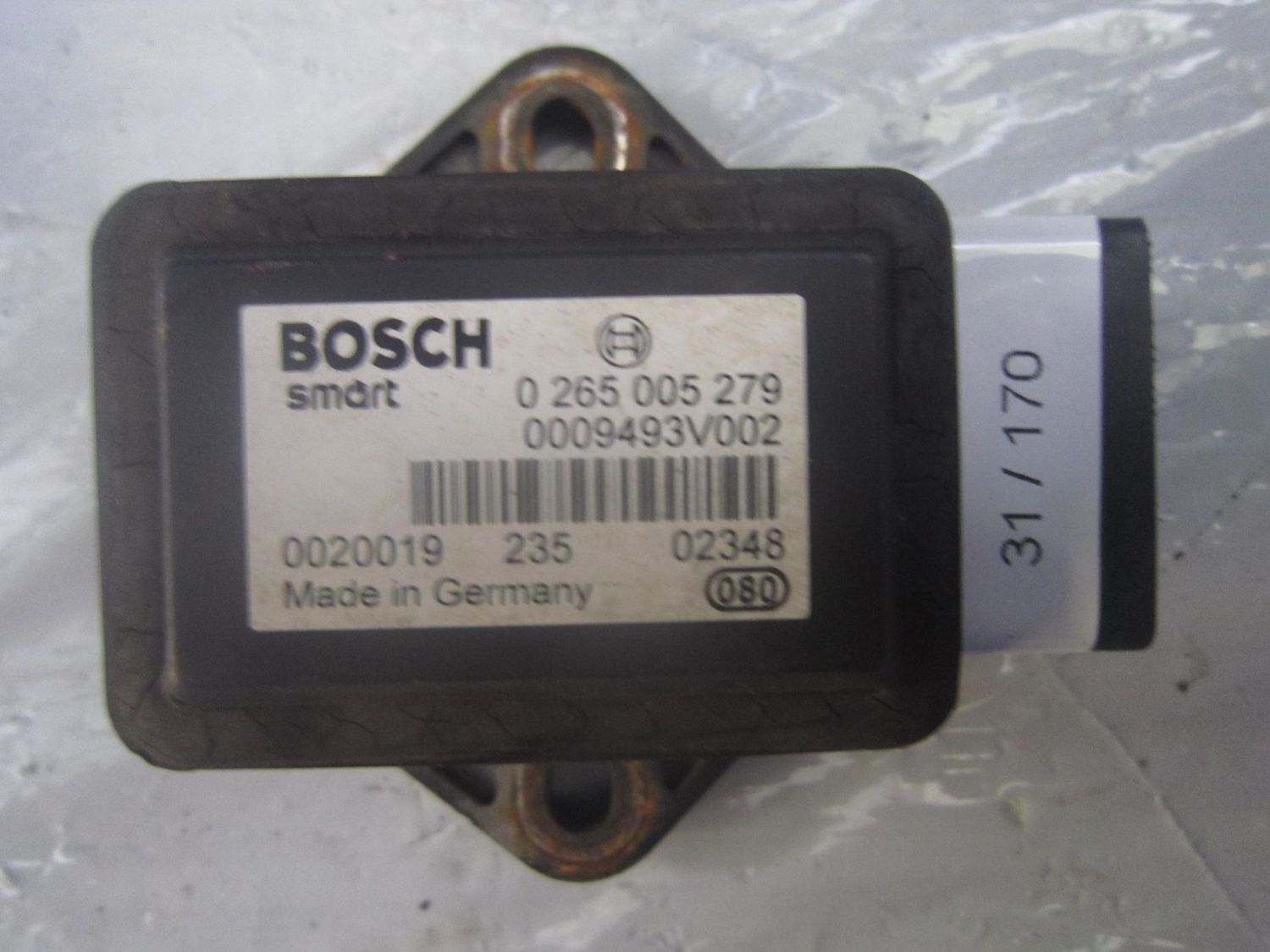 31-170 Sensore Antimbardata Bosch 0 265 005 279 0265005279 0009493V002 Smart 451 31-170 Sensore Antimbardata Bosch 0 265 005 279 0265005279 0009493V002 Smart 451