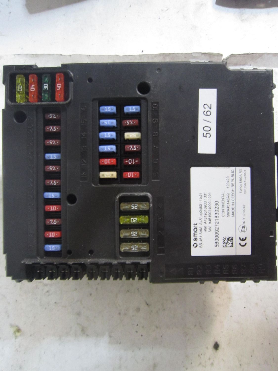 50-62 Body Computer Continental 5WK45148AQ A4519004801/001 A4519016900/001 A4519024000/001 Smart Benzina 451 50-62 Body Computer Continental 5WK45148AQ A4519004801/001 A4519016900/001 A4519024000/001 Smart Benzina 451