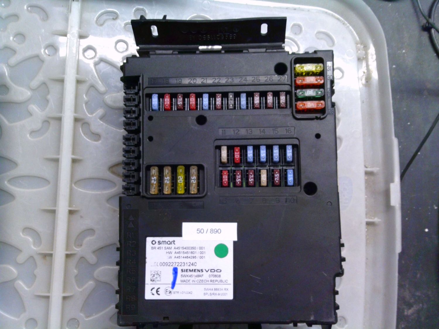 50-890 Body Computer Siemens 5WK45148AF A4515400350 SW A4514464295 Smart 451 50-890 Body Computer Siemens 5WK45148AF A4515400350 SW A4514464295 Smart 451
