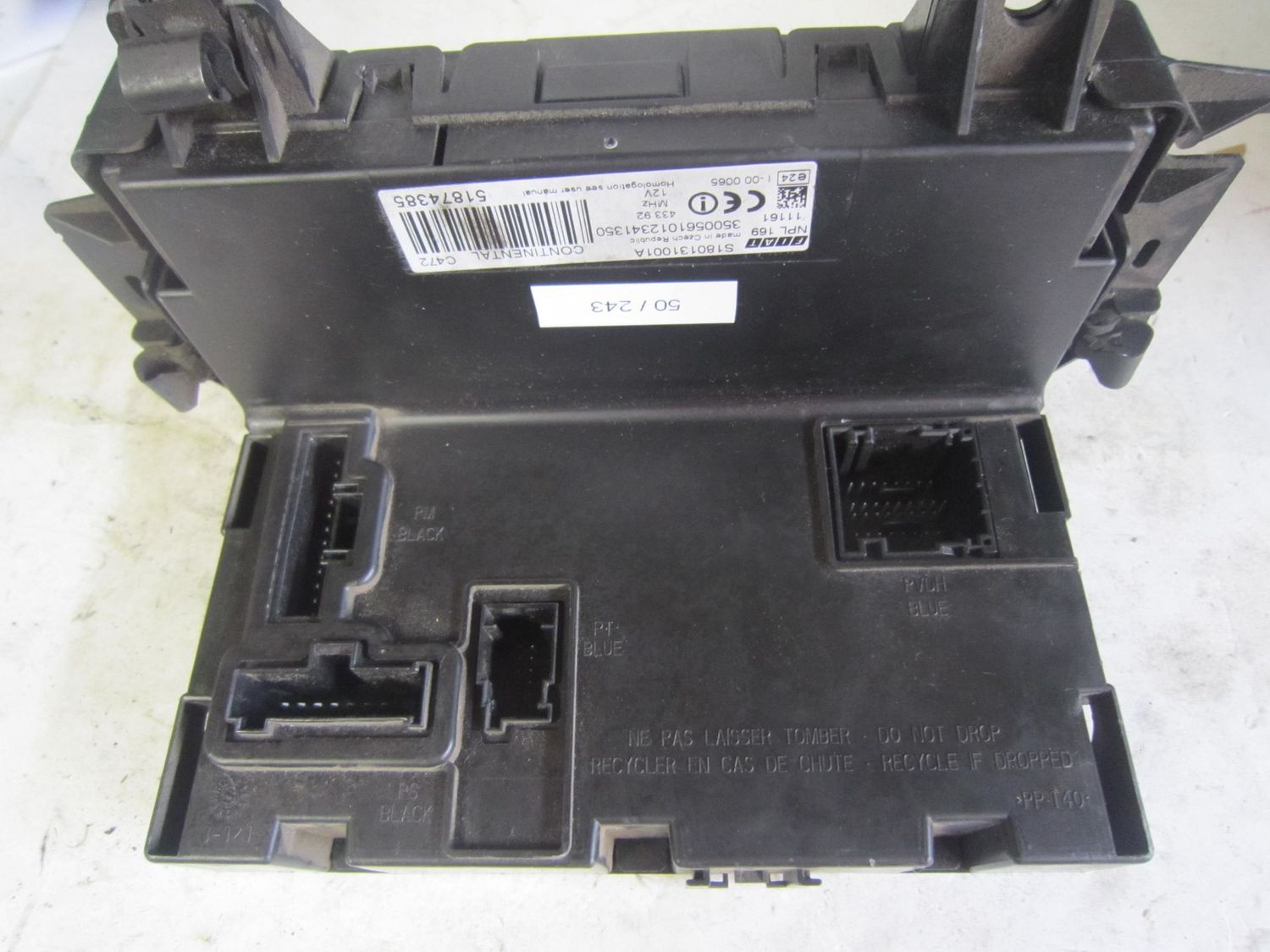 50-243 Body Computer Continental 51874385 S180131001A NPL 169 Fiat Benzina Panda 50-243 Body Computer Continental 51874385 S180131001A NPL 169 Fiat Benzina Panda