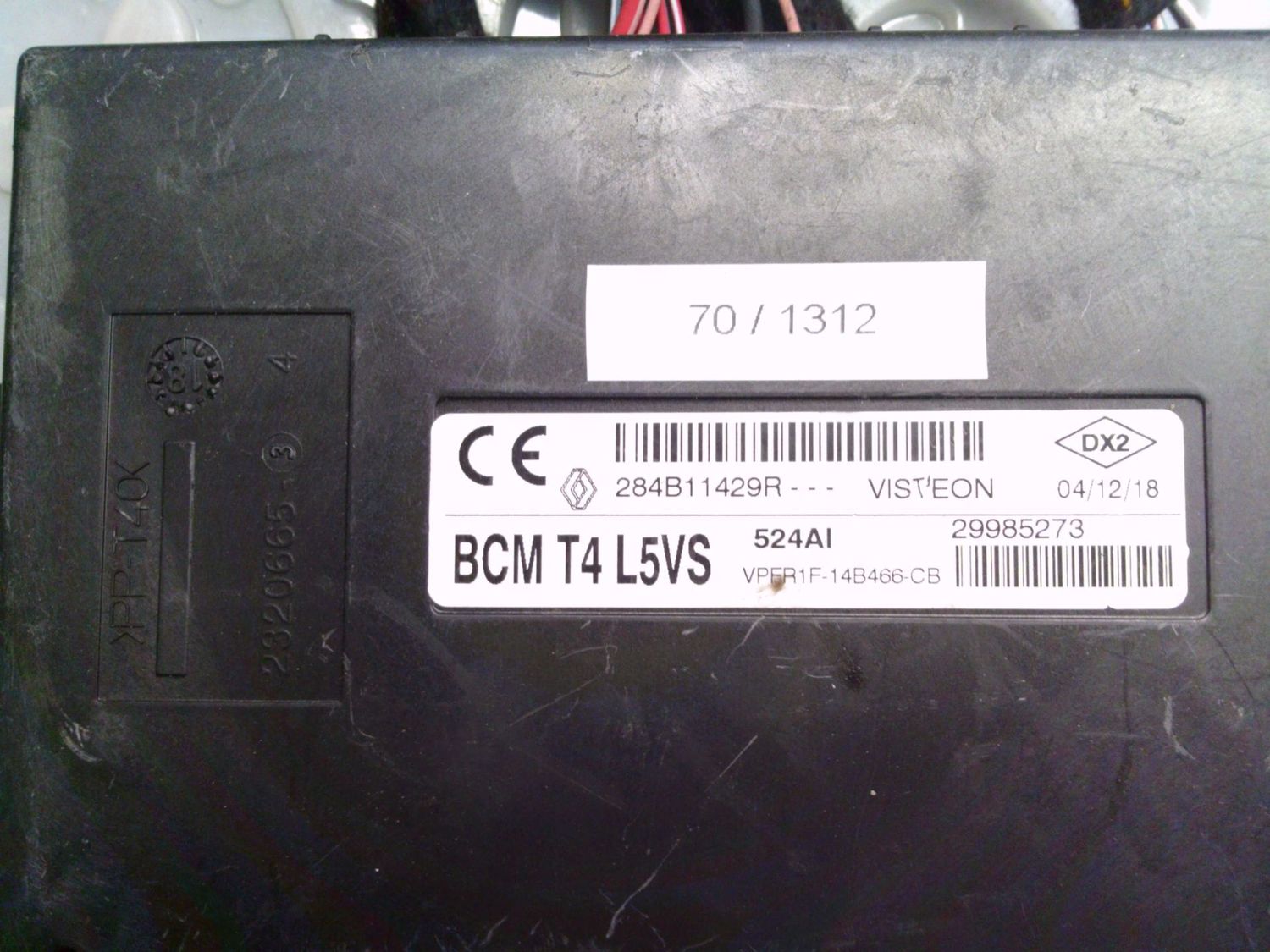 70-1312 Modulo Controllo Bcm Visteon 284B11429R   BCM T4 L5VS 524AI   Smart  453