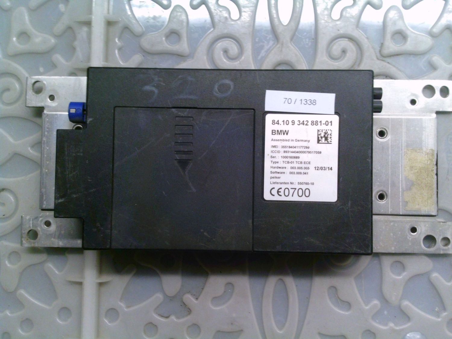 70-1338 Centralina Bluetooth Bmw 84.10 9 342 881-01 84.10934288101 TCB-01 TCB ECE Bmw Varie 70-1338 Centralina Bluetooth Bmw 84.10 9 342 881-01 84.10934288101 TCB-01 TCB ECE Bmw Varie