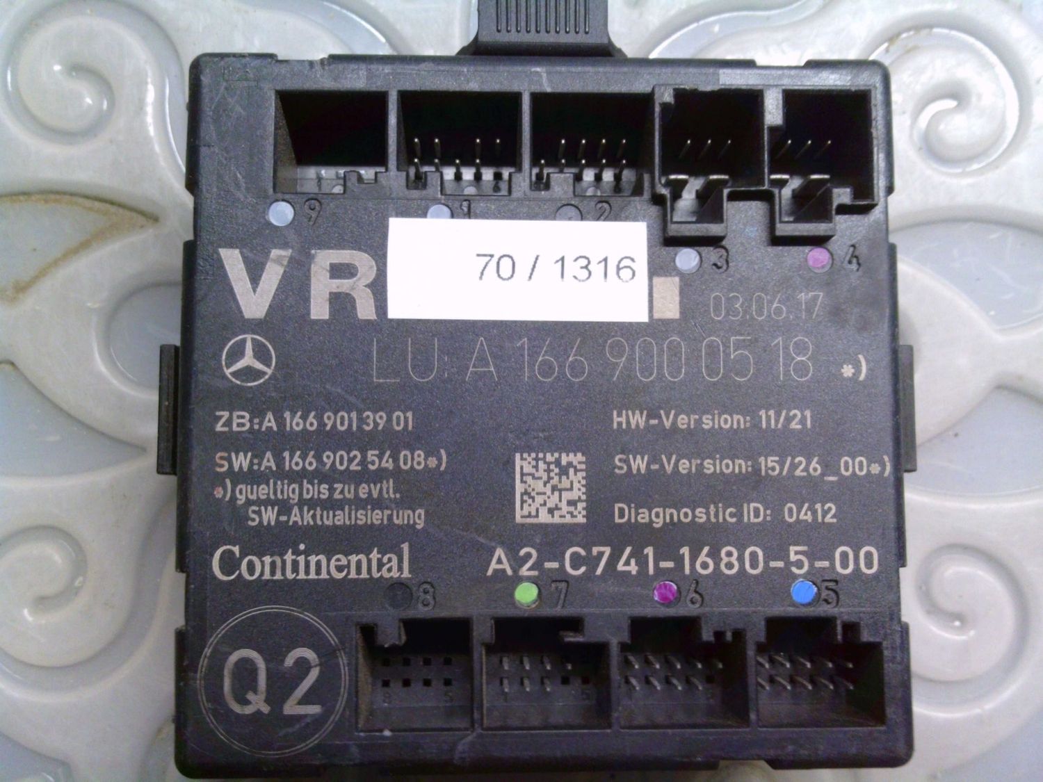 70-1316 Centralina Porte Continental A 166 900 05 18 A1669000518 A2-C741-1680-5-00 Mercedes Gla 70-1316 Centralina Porte Continental A 166 900 05 18 A1669000518 A2-C741-1680-5-00 Mercedes Gla